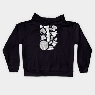 Greek Architectural Elements - black and white DARK Kids Hoodie